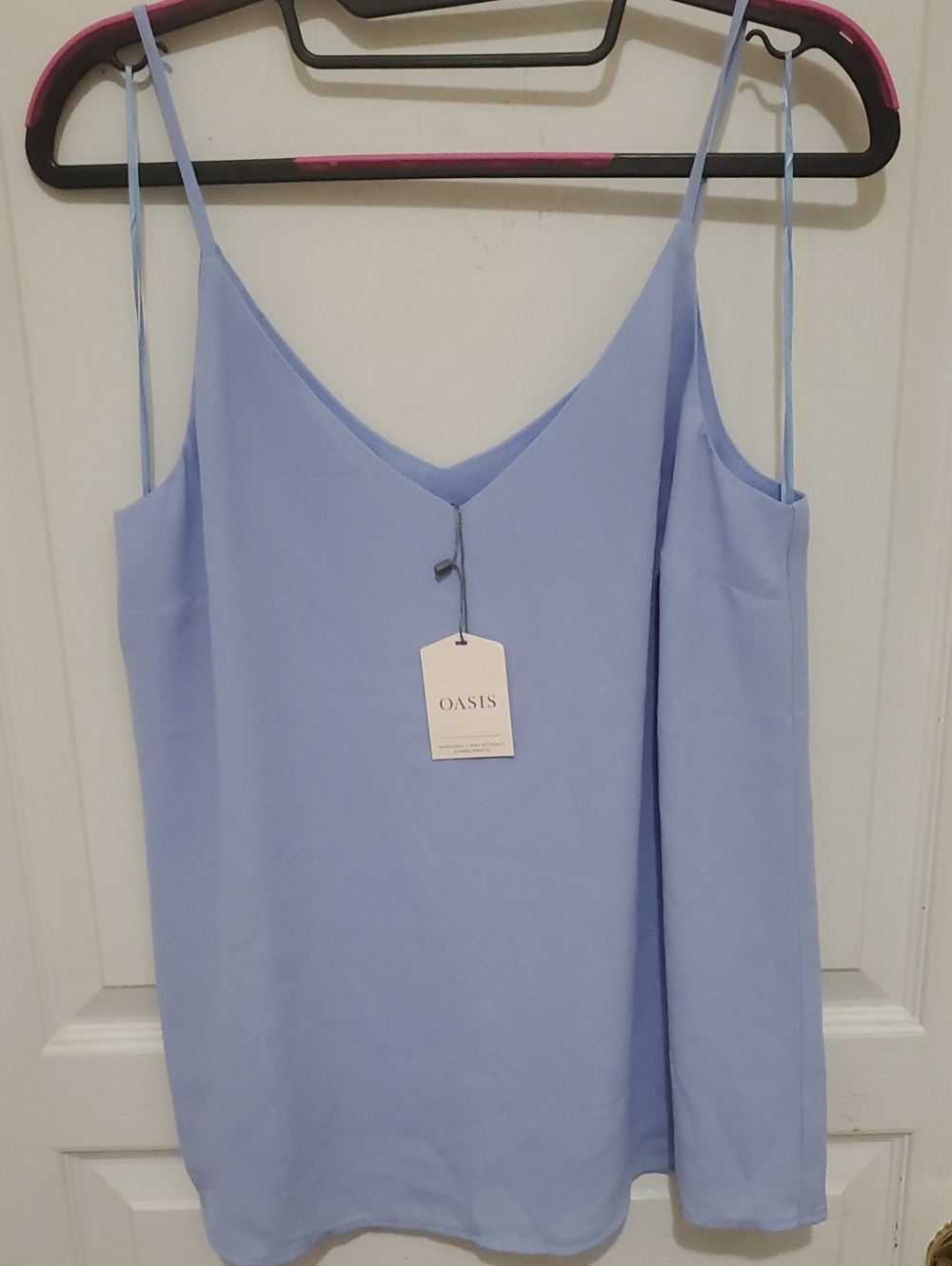 Oasis Pale Blue Spaghetti Strap V-Neck Cami US8